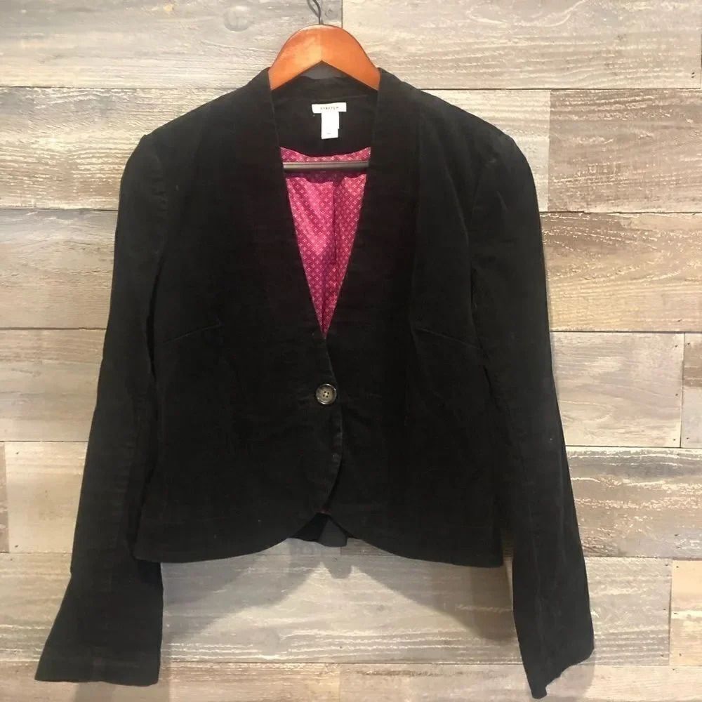 Old navy stretchy corduroy black blazer medium